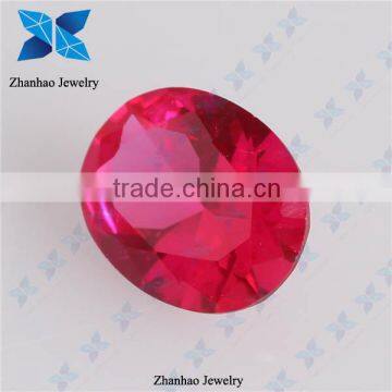 handmade colorful corundum stone oval shape synthetic ruby