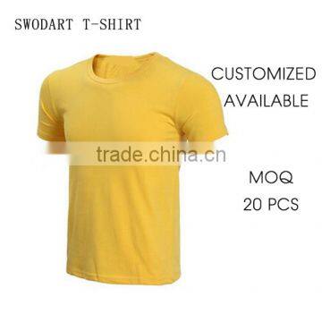 2016 Customized Design Yellow Color Sports Shirt Wholesale T-shirts Low MOQ t Shirts Sports Shirt Fashion Style T-shirt