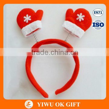 Red gloves shape christmas snowflake party headband wholesale