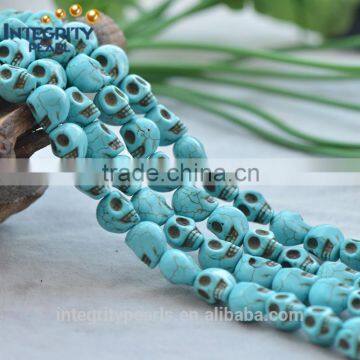 10*13mm synthetic jewelry gemstone white blue green turquoise skull beads