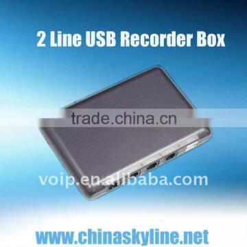 support FSK and DTMF,2 lines usb telephone recorder box/analog phone call recorder