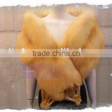 2015the latest European style knitted fox fur cape for children