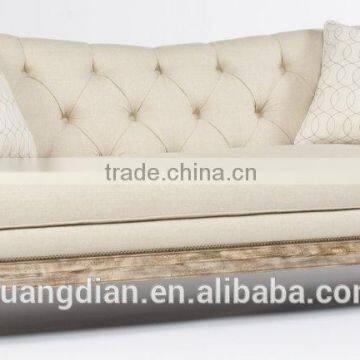 French style luxury furniture living room sofa white handcrafted tufted sofa