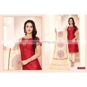 Sprightly Maroon Cotton Churidar Suit/fashion Churidar Suit online