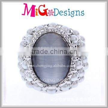 OEM Wholesale 18k Gold Plated Big Stone Costume Ring Women