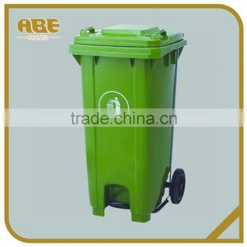 240L Outdoor plastic trashcan with two wheels waste bin