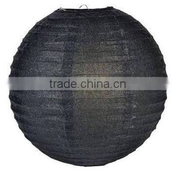 YIWU PARTYSUPPLIER Glitter Paper Lanterns black 12"