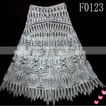 handwork crochet cotton lace embroidery designs ladies skirts