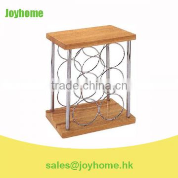 Square Wooden And Wire Metal Wine Display Racks