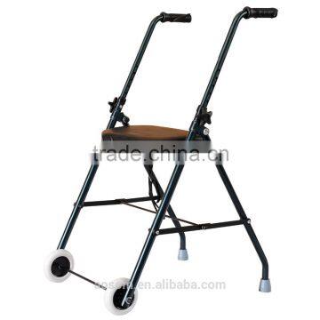 HomCom Folding Aluminum Medical Rollator Walker - Dark Green