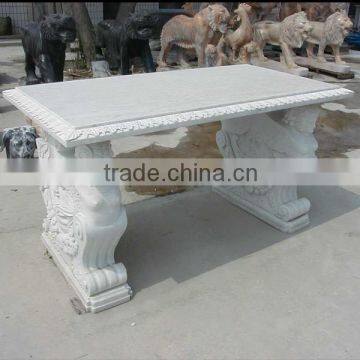 White marble garden bench