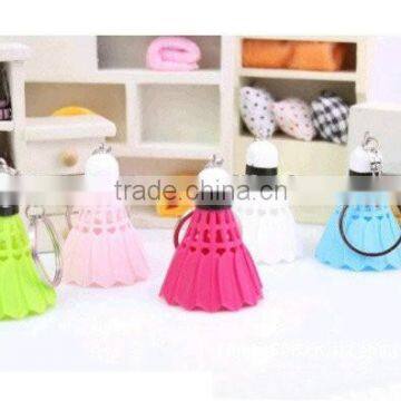 Colorful Real Feather Badminton Key /ring Chain, Cheap Price Promotion Badminton Keychain photo-4