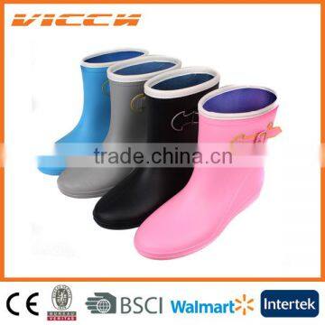 colorful pvc transparent ankle rain boots