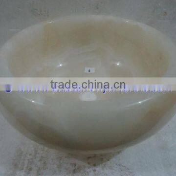 Long Life PURE WHITE ONYX ROUND TYRE SHAPED SINKS AND BASINS photo-2