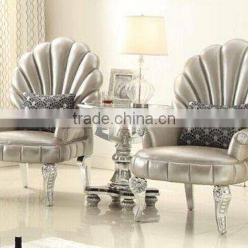 BISINI Furniture European Style Drawing Room Set, Creative Furniture Fan Shaped Wooden Leisure Chairs and Tea Table (BF01-X1181) photo-2