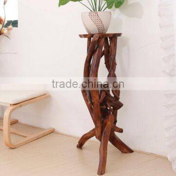 Southeast Asia Style Root Carved Flower Stand, Decorative Root Carving Corner Table, Unique Design Telephone Table (BF01-X1171) photo-4