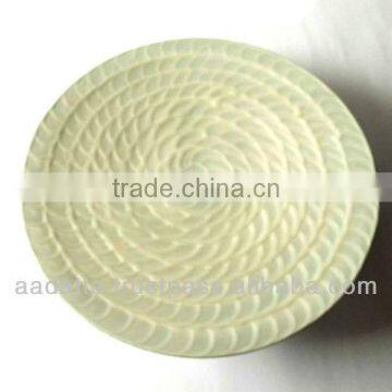 Aluminium Charger Plate, Service Plate Larger Decorative Plate-Egg White Enamle Finish