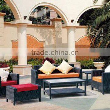 Black Aluminium Wicker Garden Sofa Set with cushion L80201-5