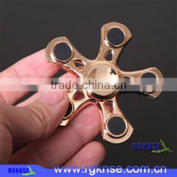 RGKNSE Wholesale 608 Bearing Metal Spinner Toy High Speed Hand Spinner 5 Caps Finger Toy Spinner