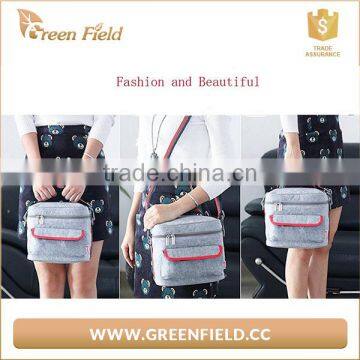 wholesale Felt Insulate Cooler Lunch Bag with Crossbody Strap