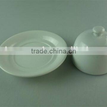 Stock Cheap White Dinnerware Type Butter Dish With Cover photo-2