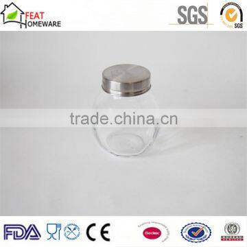 High Quality Glass Food Storage Jar Pot With Metal Cap