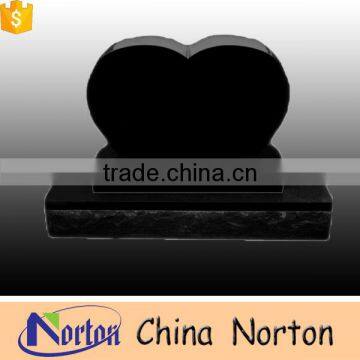 Hand-carved polished black granite tombstone on sale NTGT-001L