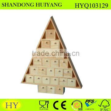 custom christmas tree shaped wooden advent calendar