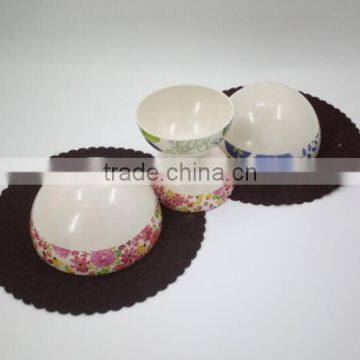 BSCI Audit Hot-sell Eco Natural Bamboo Fiber Print Salad Bowl photo-2