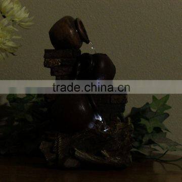 Rustic Brick Wall and Jugs Tabletop Fountain With LED Light photo-5