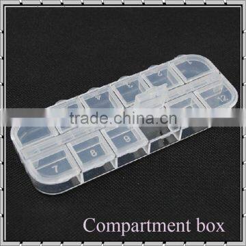 12 Compartment Transparent Cosmetic PS Plastic DIY Nail Art Kits Makeup Small Storage Box