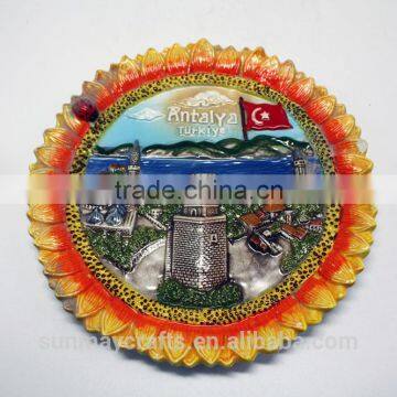 Wholesale Custom 3D Ceramics Sunflower Souvenir Plate for Sale photo-2