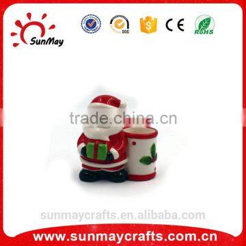 Oem Christmas Ceramics Santa Claus statue for deocration