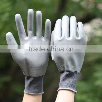 NMSAFETY EN388 13 gauge grey polyester/nylon liner full coated nitrile gloves /abrasion resistant gloves