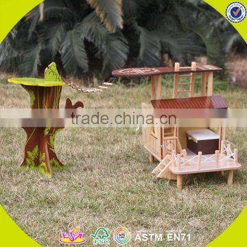 2017 New Products Indoor Children Toys Wooden Treehouse Dollhouse W03B059 photo-3