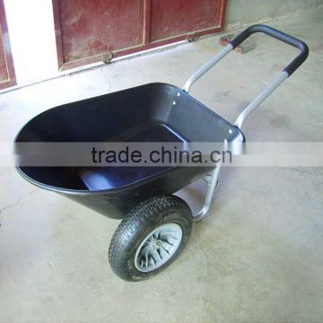 78Liter Double Wheel Poly Tray Wheelbarrow