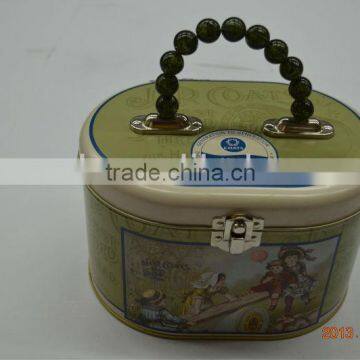 Oval Shaped Coffee Holder with Plastic Pearl Handle