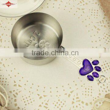 ZY-L1022 4pcs Stainless Steel Measuring Cup Set With Lovely Doggy Footprints Handle photo-2