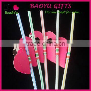 China Supplied Party Decoration Tissue Paper Flamingo Plastic Drinking Straw Flexible photo-3