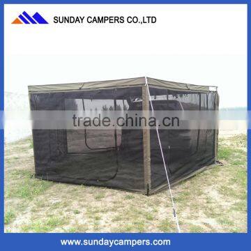 Different size 4wd awning retractable 270 degree awning with mosquito net