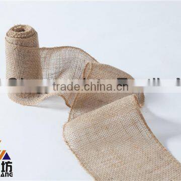 5''*5Y burlap ribbon natural color swen edge in small roll