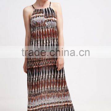 Hot fashion colorful print hawaii styles beach wear maxi dress