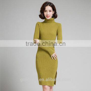 clothing factory 2016 winter latest pullover long knitted dress sweater designs for women