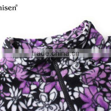 High Quality 100% Polyester Printing Ladies Fleece Sport Jacket photo-3