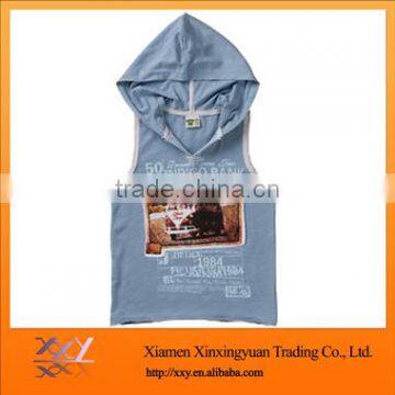 OEM Sleeveless Children Denim Jacket Vest With Hood