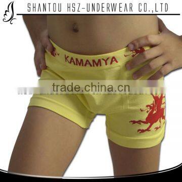 FREE SAMPLES Shantou supplier 2014 new design nylon spandex seamless boy boxer kids underwear models