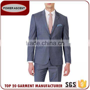 Fashion 2 Button Polyester Viscose Men'S Suit For Wedding photo-6