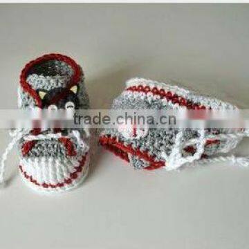 Hand Crochet Baby Shoes With Latchet Fashion Toddlers Infant Winter Knitted Shoes photo-4
