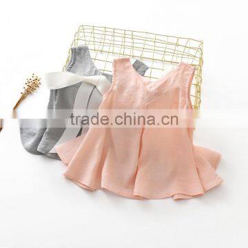 S33560W Fashionable shirts for girls 2017 summer sleeveless vest baby girls blouses
