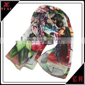 Customize Printing With Chinese Painting Silk Scarf photo-5